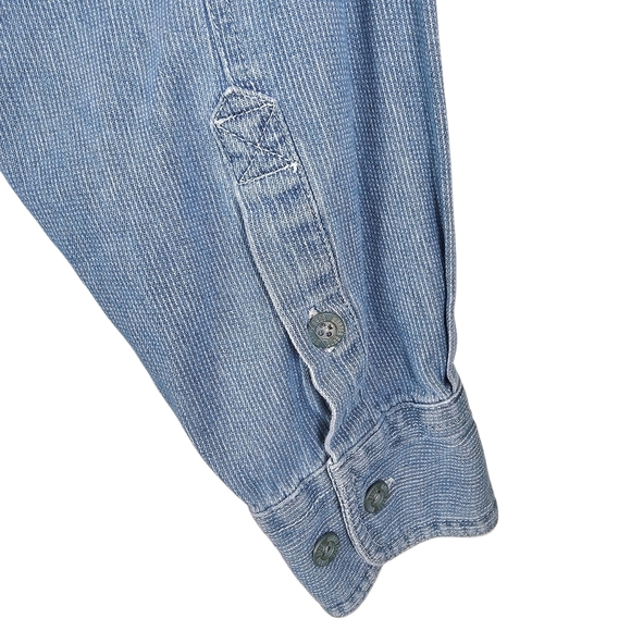 Vintage 1997 Warner Bros Studio Store Looney Tunes Embroidered Denim Shirt XL - Picture 6 of 10